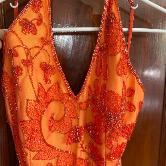 Vibrant Orange Chemise with Red Embroidery - Picture 8 of 10